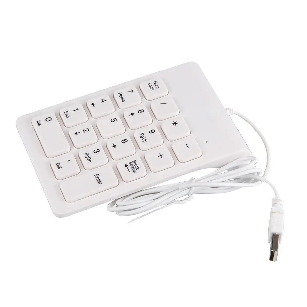 Ergonomic Mini Numeric Keypad USB Wired Portable Number Pad Slim Design Plug and Play for Windows Laptop