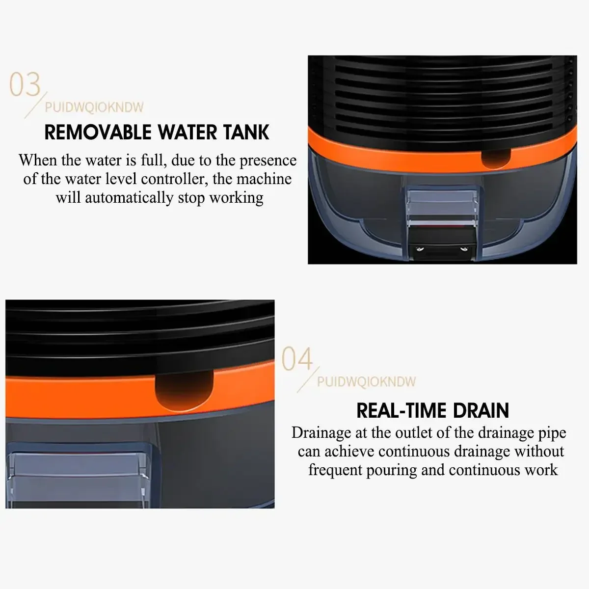 مجفف محمول مزيل الرطوبة منخفض الضوضاء ، تنقية مضادة للعفن ، رطوبة الهواء ، جهاز تنظيف ، من من من 25 واط
