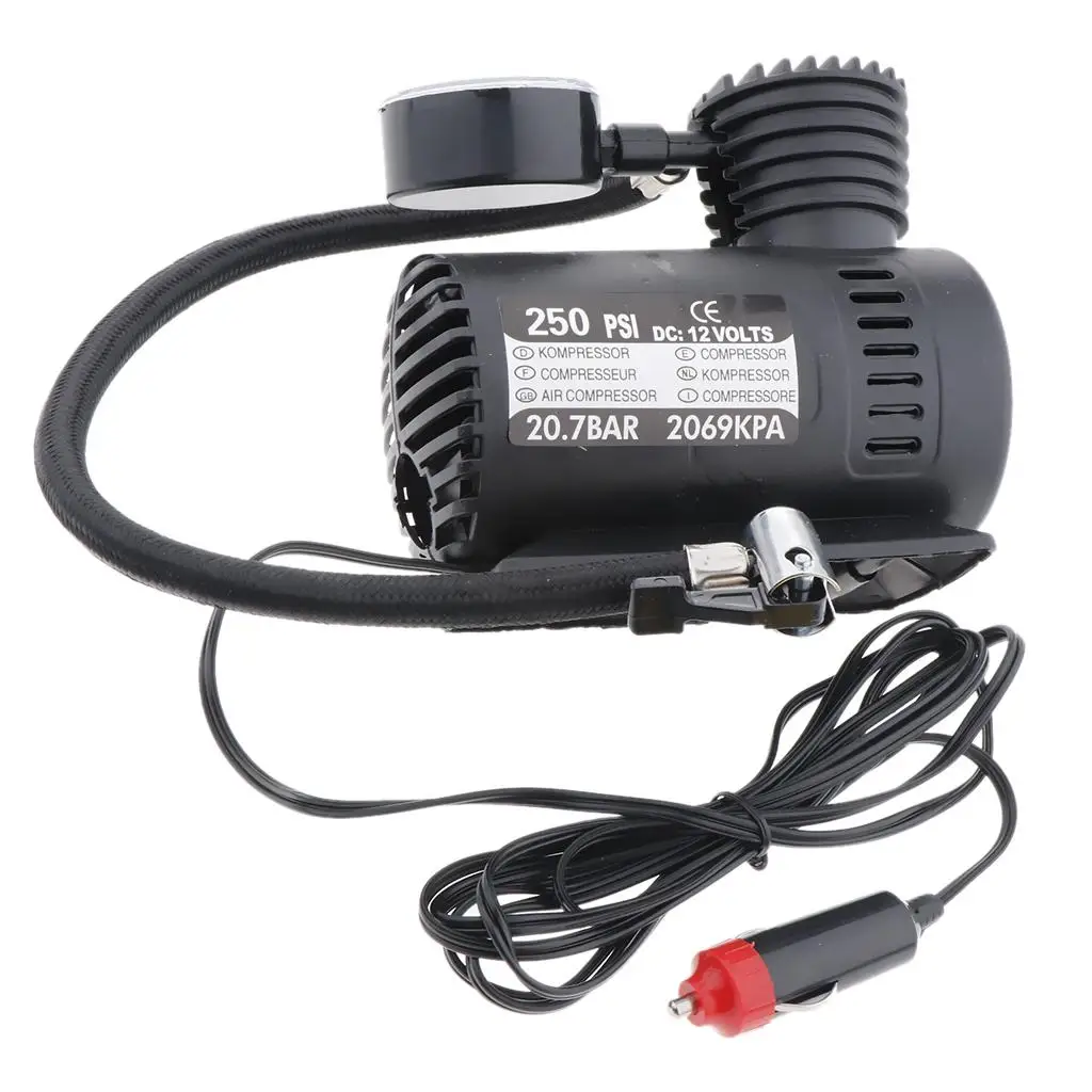

Compact Tyre Air Inflator 300PSI Metal Plastic Electric Compressor Pump for Car Tricycle Football Balloon Inflatable Use