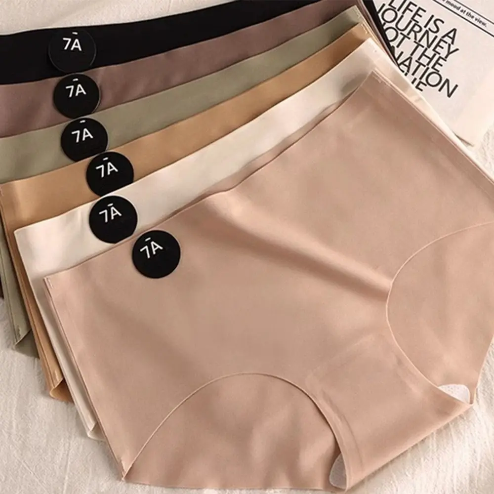 جودة عالية 7A دودة القز الحرير المرأة الملابس الداخلية رقيقة مريحة مثلث ملخصات بلون الحميمة سلس سراويل #1