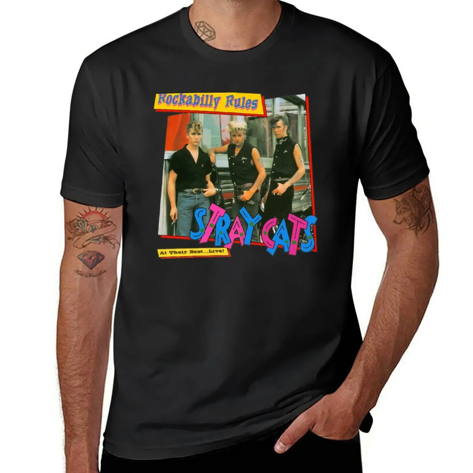 Stray Cats classic - Rockabilly Rules T-Shirt tops Short sleeve tee sports fans mens plain t shirts