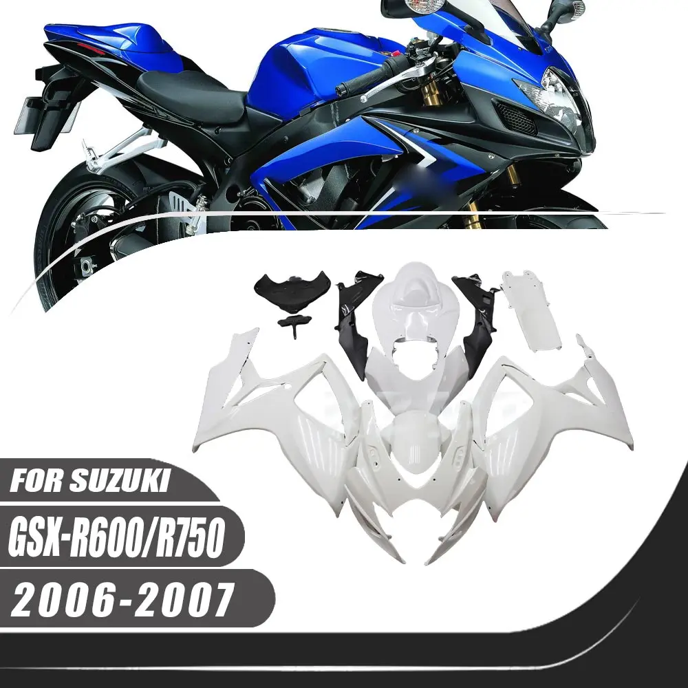 

Комплект обтекателей для мотоциклов Suzuki GSXR600 GSXR750 2006-2007 без цвета, комплект кузова, декоративная пластиковая защитная пластина, аксессуары, оболочка