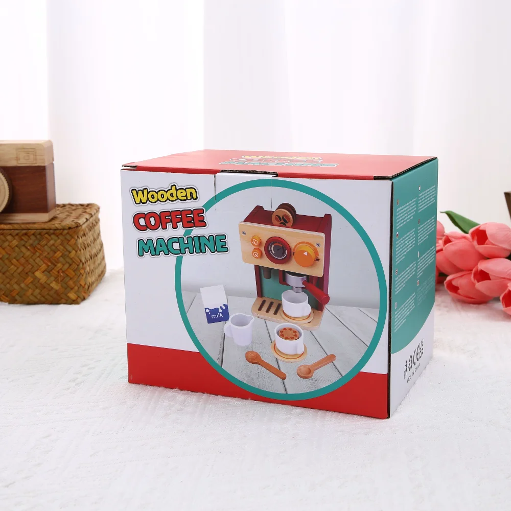 Holz Küche Pretend Spielen Spielzeug Simulation Holz Kaffeemaschine Baby Früh Lernen Pädagogisches Spielzeug Kind der Urlaub Geschenk