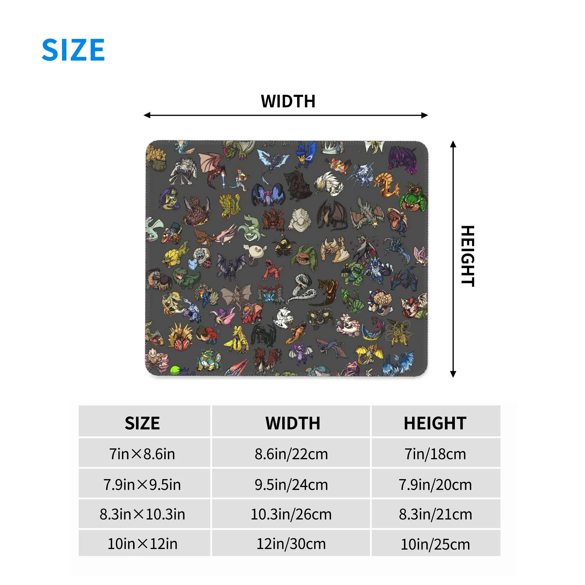 Monster Hunter Mouse Pad Computer Keyboard Mouse Mat Gamer PC Laptop Desk Mat Office Accessories Table Mats