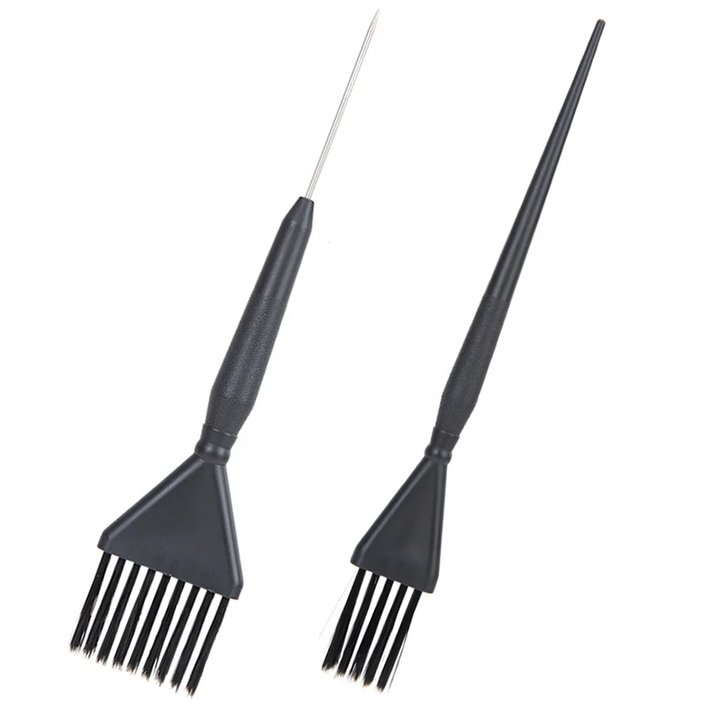 

2pcs Hair Dye Applicator Brush Set For Coloring Highlighting Fine Bristles Salon Tools Multi-Functional Lightweight Portable