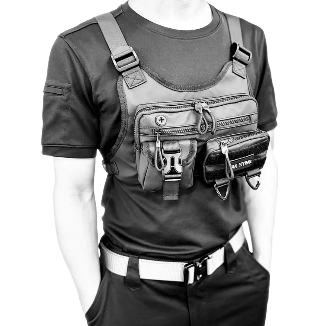Street Trendy Functional Chest Bag 2nd Gen Tactical Cargo Cycling Pack Ins Motorcycle Vest Bag Stylish Chest Pouch