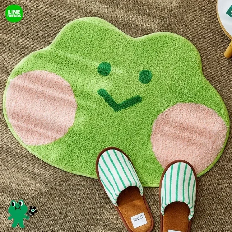 Line Friends Greeny Day Series Lenini Kawaii Bathroom Non Slip Carpet Cartoon Leonard Bedroom Carpet Anime Decorative Mats