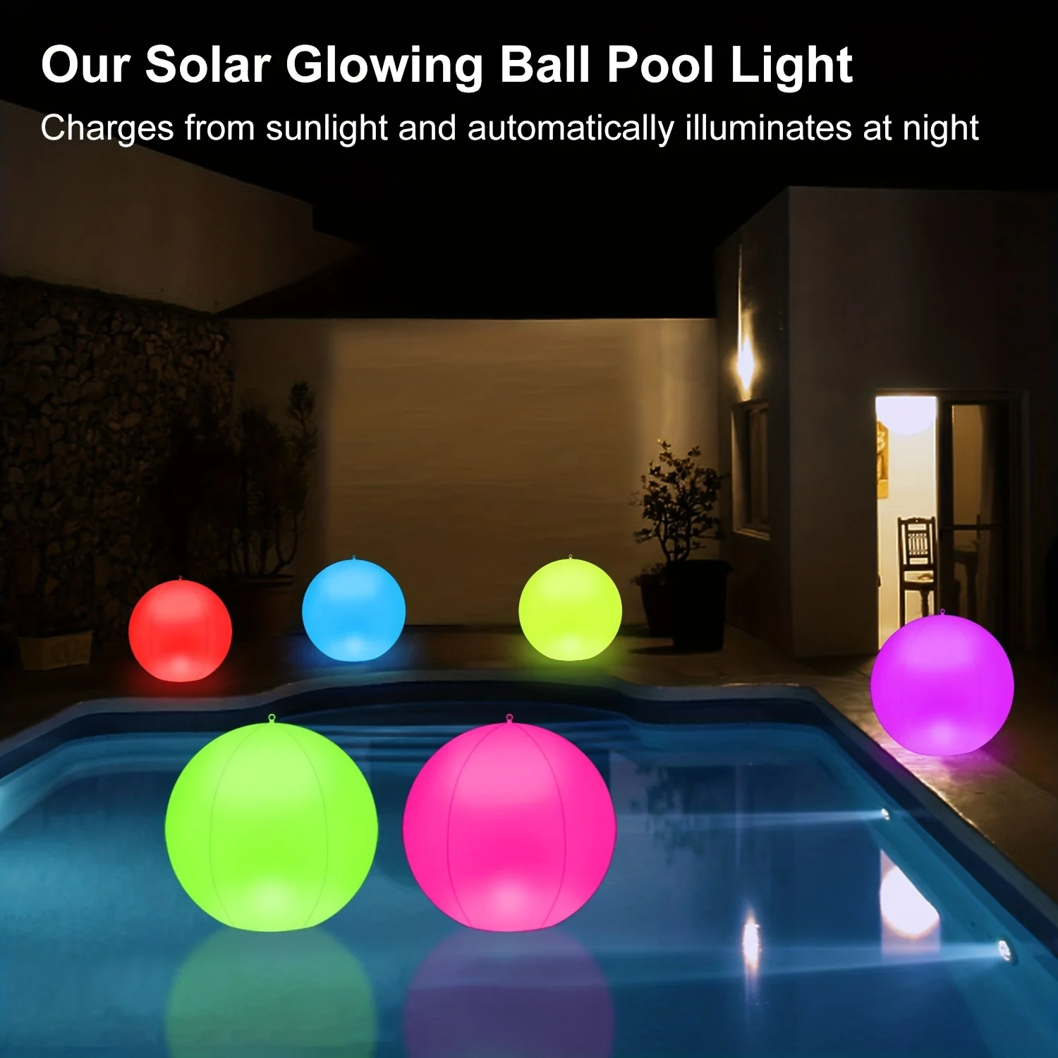 Solar Floating Pool Light Glowing Orbs Suspended Floating Inflatable Outdoor Waterproof Ball Solar Lamp Garden Party Decoration