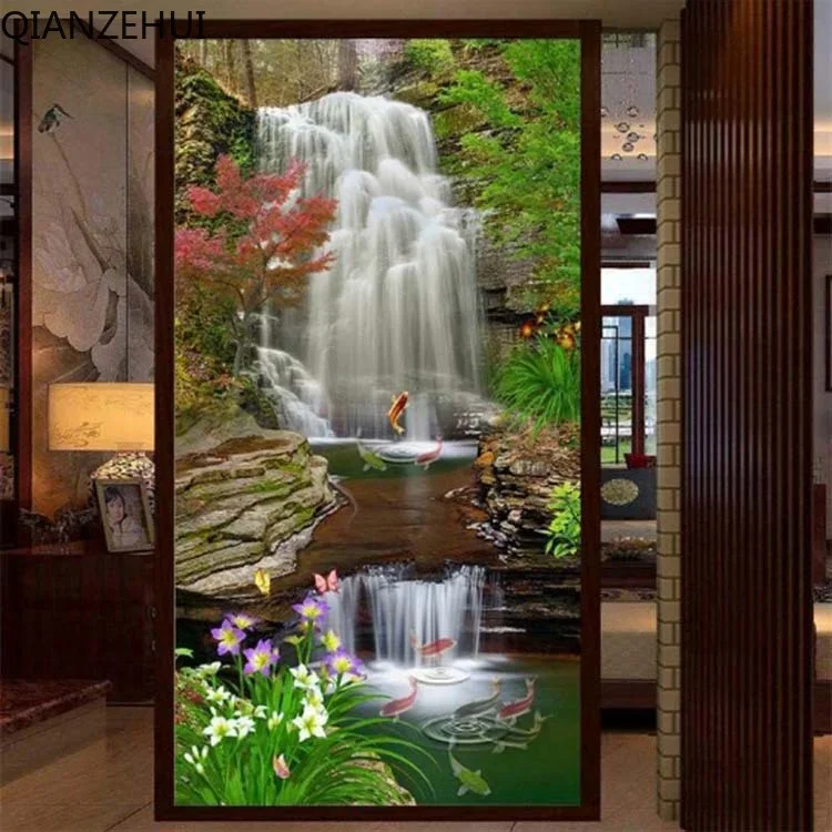 

DIY full Diamond Embroidery,Round Diamond Make a Fortune Flowing Water Living room decoration rhinestone Diamond painting