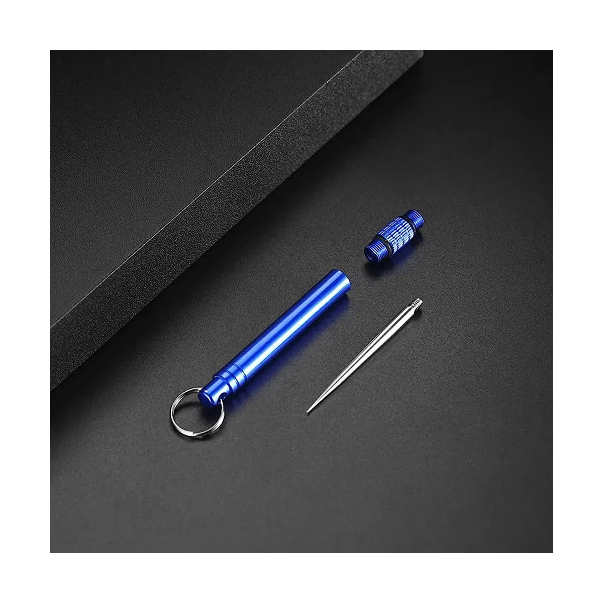 6 Pieces Metal Titanium Toothpicks, Portable Reusable Pocket Toothpicks with Stainless Steel Toothpick Holder