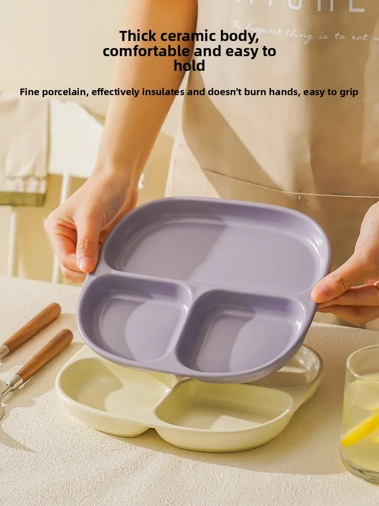 Cerc Divided Dinner Plate Adult Weight Loss Special Home Breakfast Plate Control Food Separator Di Nordic Sle Pure Color