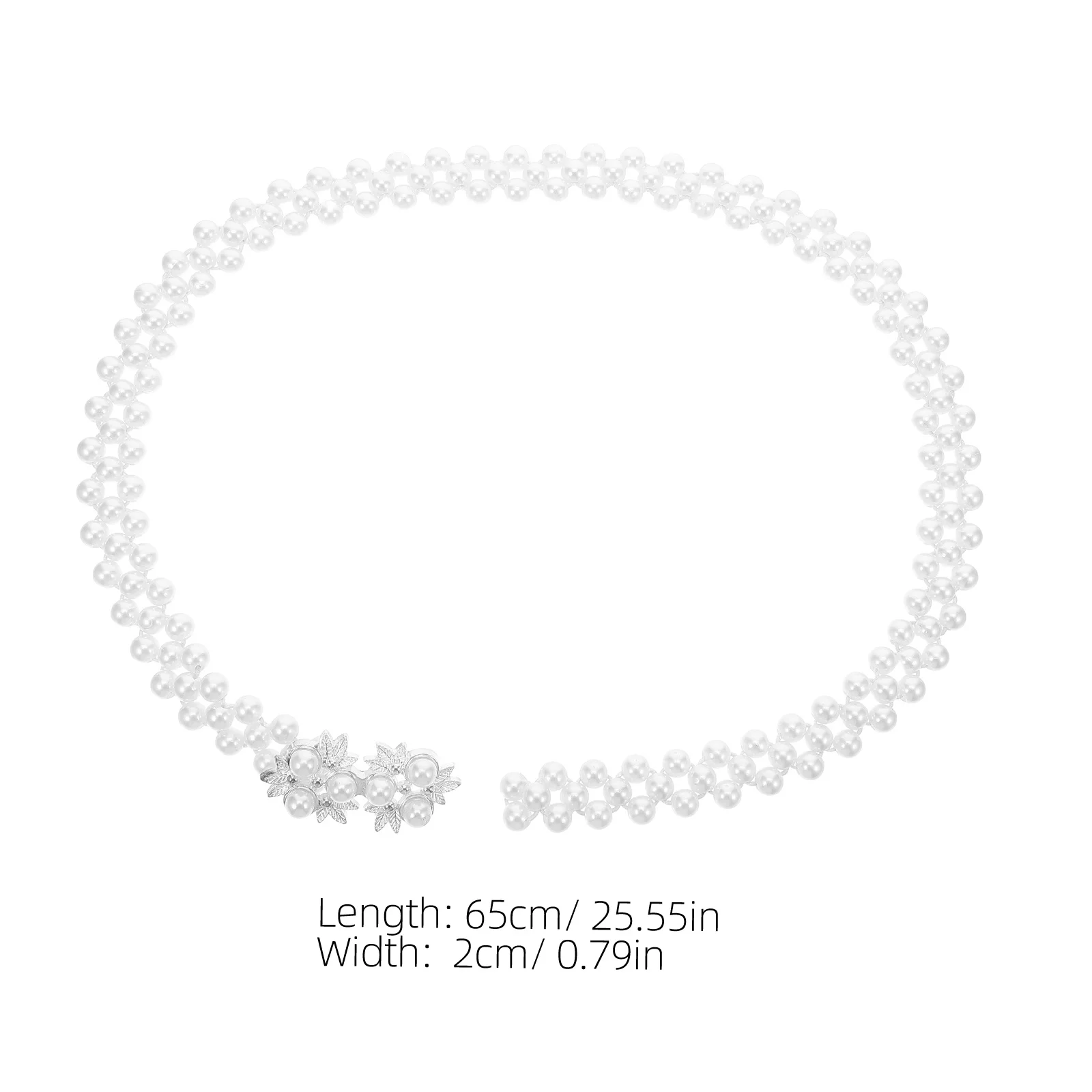 1 pezzo di cintura elastica in vita con strass perlati, accessorio di moda per donna, catena di abiti vintage in vita snella