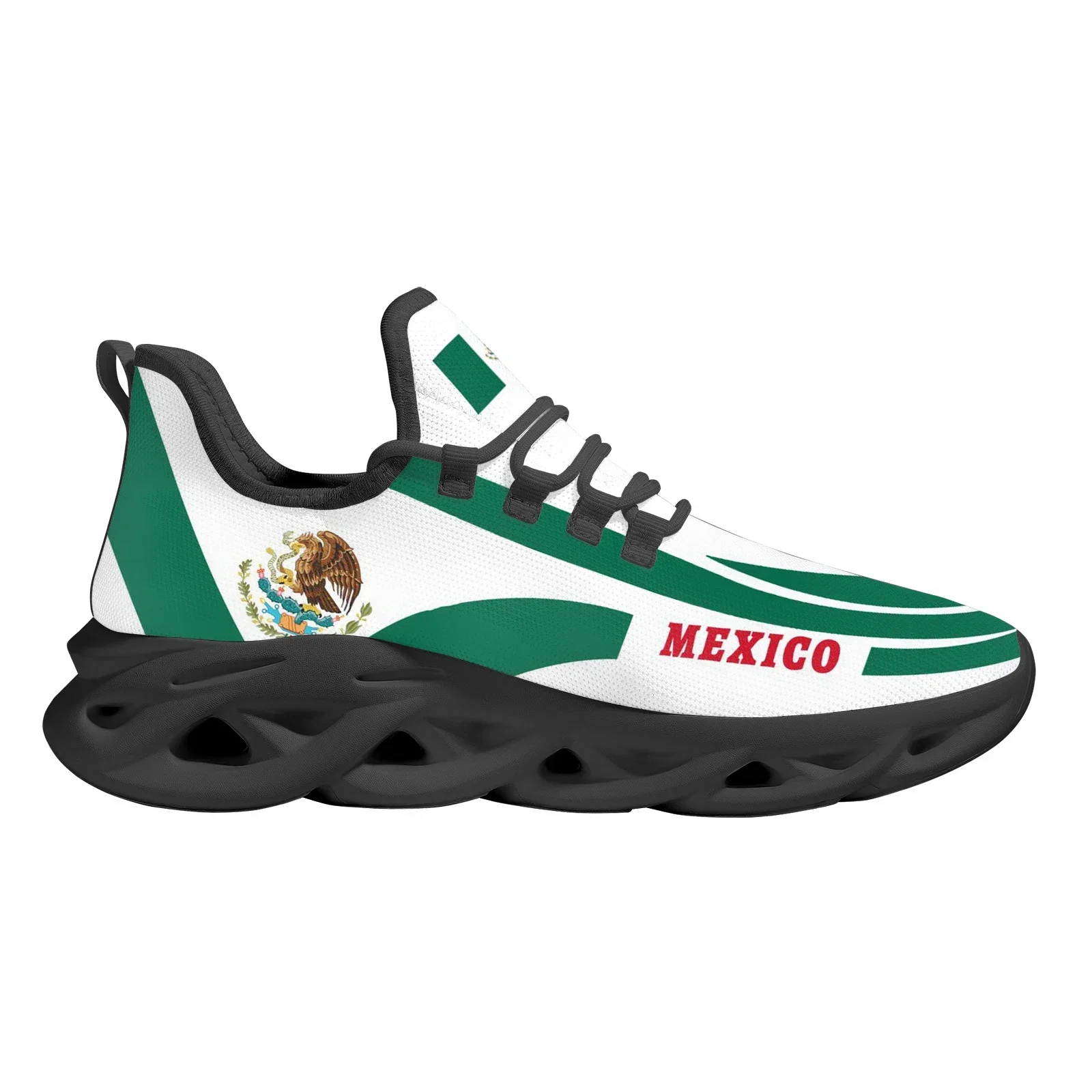 Sapatos rasos respiráveis para adolescentes, bandeira do México, Eagle National Emblem Print, tênis casuais para caminhada ao ar livre, sapatos vulcanizados