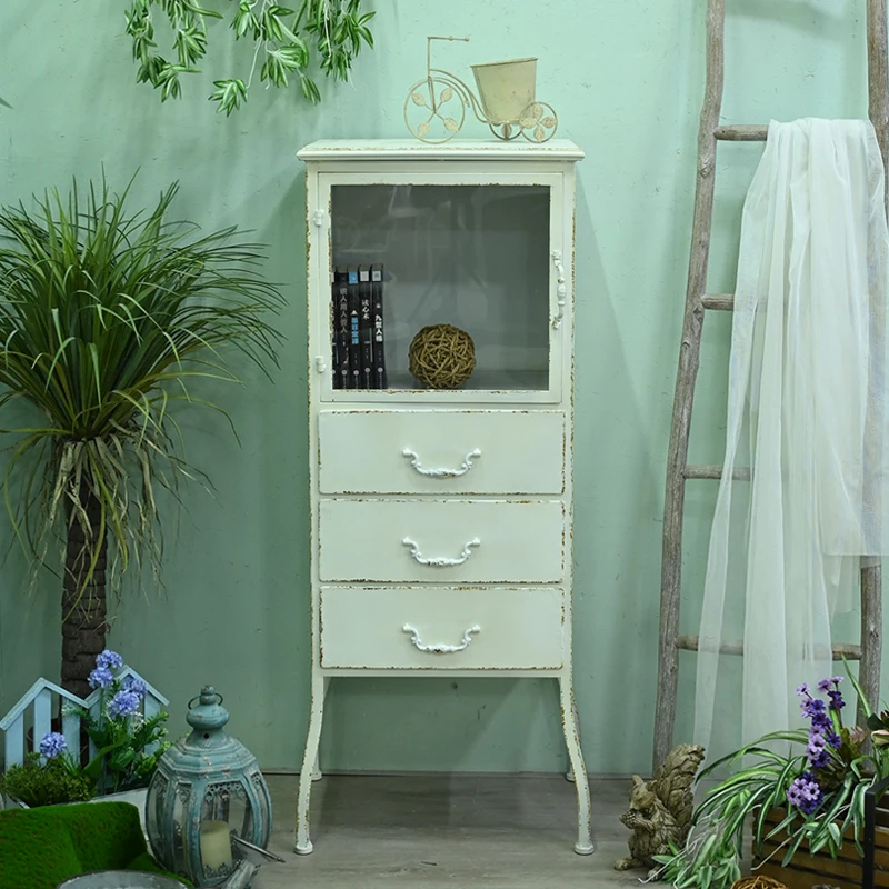 

American industrial style retro wrought iron old living room balcony garden garden tool cabinet