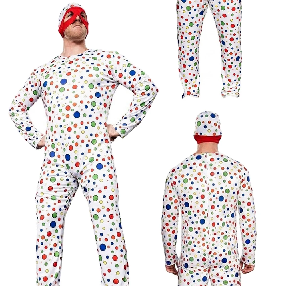 Disfraz de Hombre de Puntos Fantasia Super Villain con Máscara para Cosplay, Disfraz Masculino para Halloween, Carnaval y Fiestas