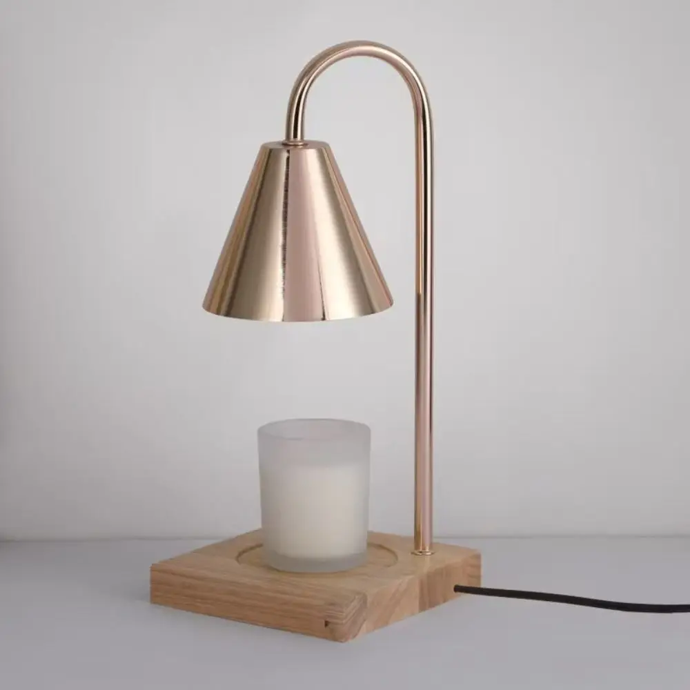 Aroma-Diffusor Kerzenerwärmer Tischlampe mit Massivholzsockel Kerzen-Schmelzlampe Aromatherapie EU-Stecker Wachsschmelzlicht für Innenräume