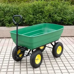 四輪ハンドカートプラスチックダンプトラック小型カート農業プッシュトラック家庭用ハンドカート