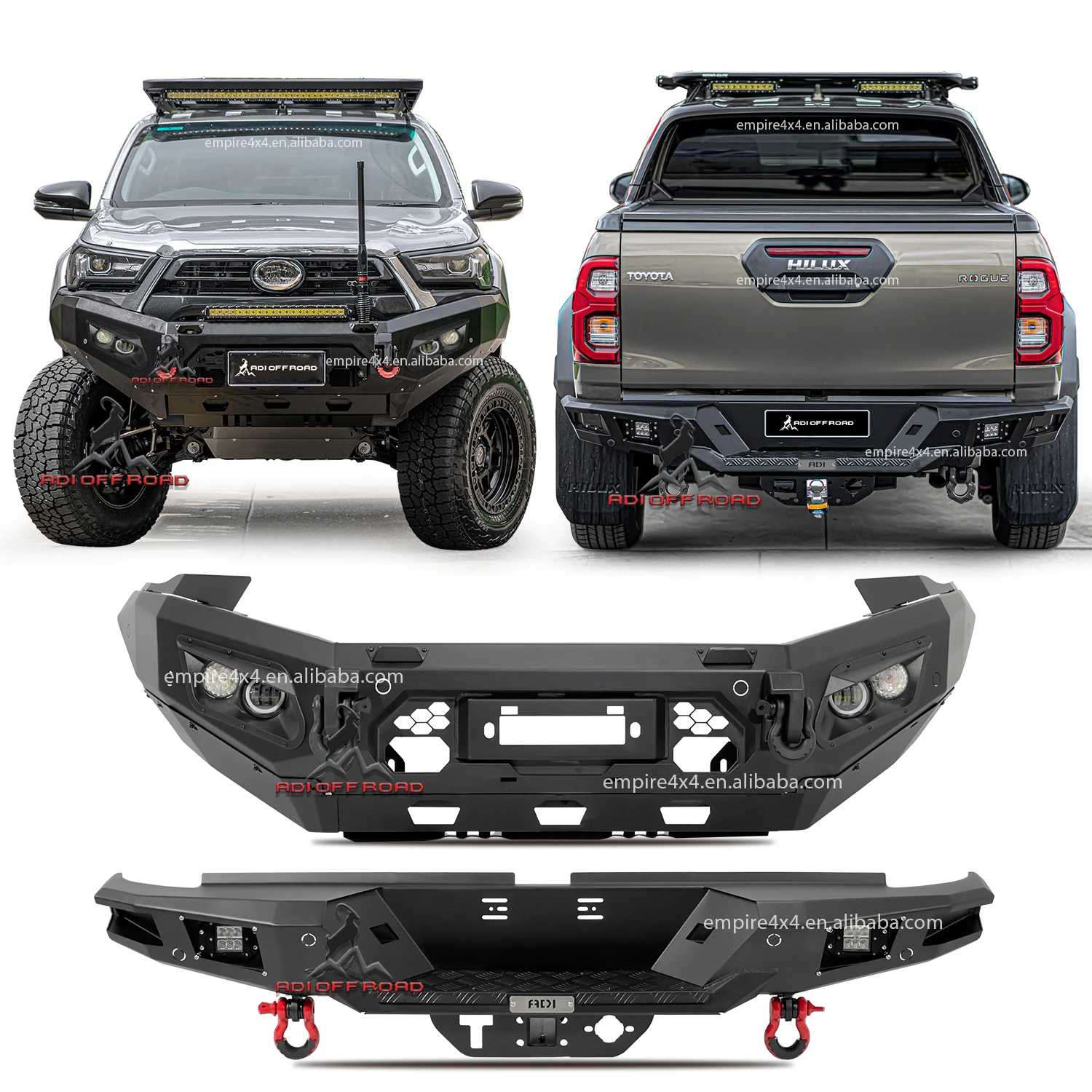 HAMER 4x4 Pickup Steel Bullbar front bumper rear bumper for -TOYOTA HILUX REVO ROGUE CONQUEST 2021 2022 223 2024