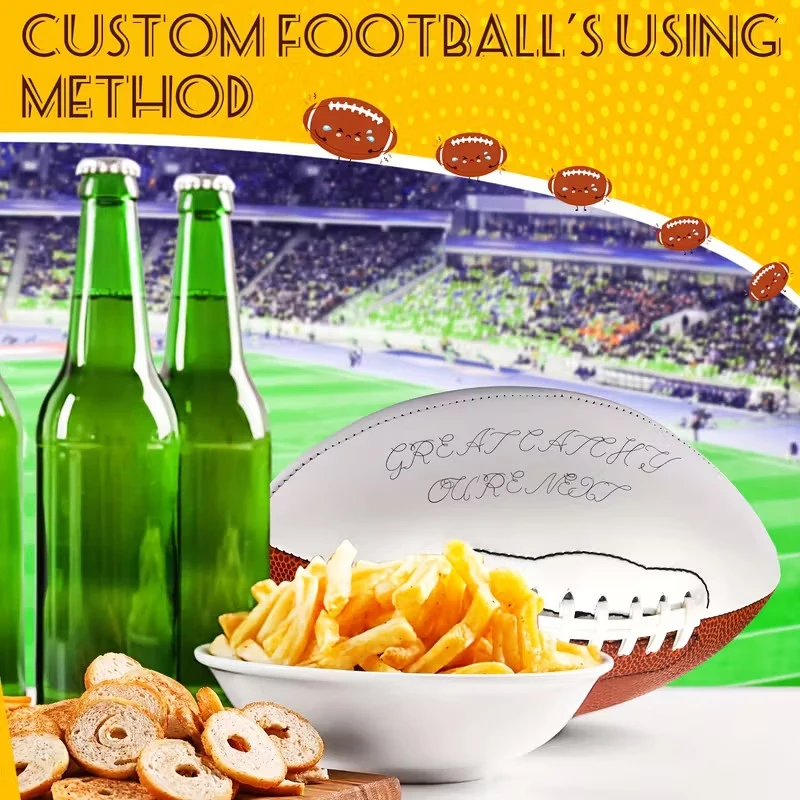 Taglia 3/6/9 Autografo Palloni da calcio americano Trofeo di calcio Regalo memorabile Rugby americano bianco vuoto adatto per partite di rugby