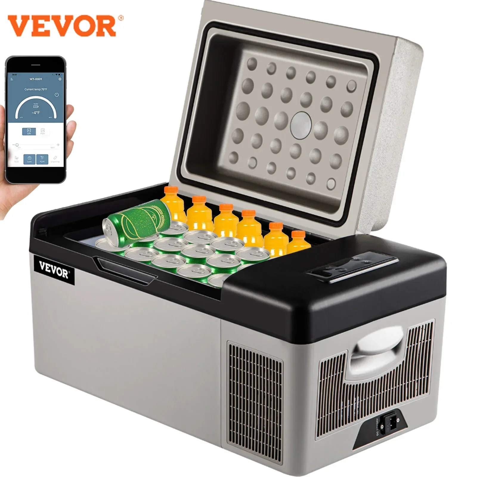 VEVOR-refrigerador portátil para coche, refrigerador pequeño de 20L, Mini refrigerador eléctrico para conducción, viaje, pesca, Outdoo