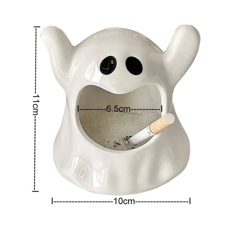 Creative Cute Ghost Ashtray Ceramic Ashtrays For living room Office Home ornament for Boyfriend Desktop Halloween Decoration