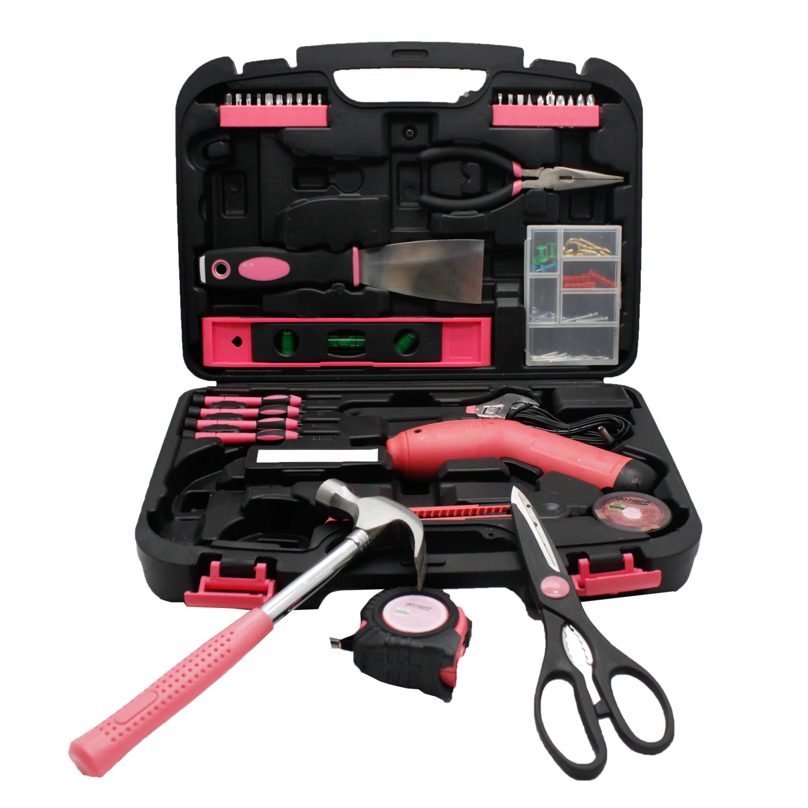 

149pcs Pink Power Drill Tool Set Home Improvement Screwdriver Wrench Tools Electric Drill Hand Tools Set for Woman Vde