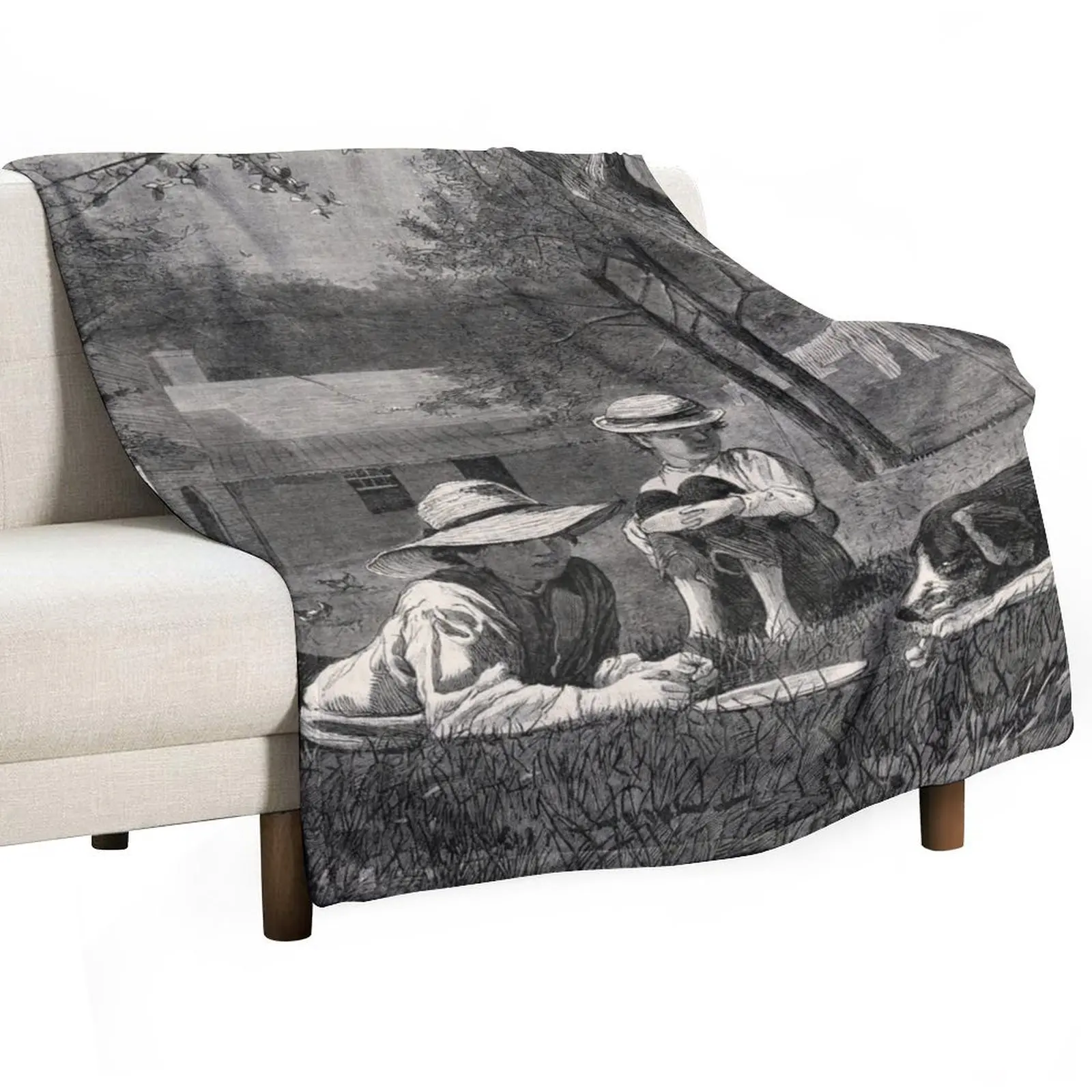 

The Nooning - Winslow Homer Throw Blanket for winter Soft Large Camping Blankets