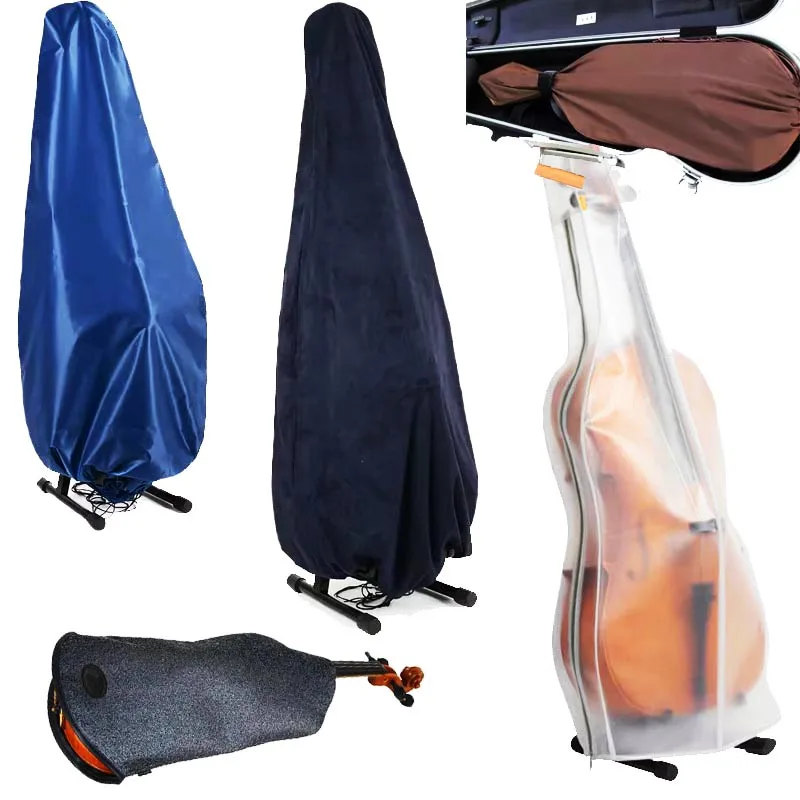 Violin case soft bag dust cover 1/4 1/2 3/4 4/4 cello cover silk thick/suede/elastic cloth/transparent instrument accessories