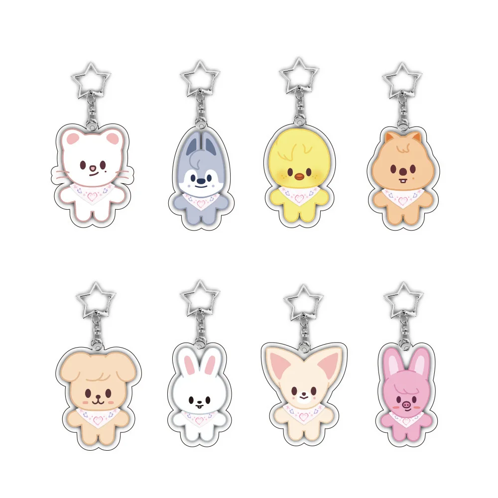 

K-POP Stray Kids Acrylic Keychain SKZOO Cartoon Accessories Acrylic Keychain Cute Backpack Accessories Birthday Gifts Fan Gifts