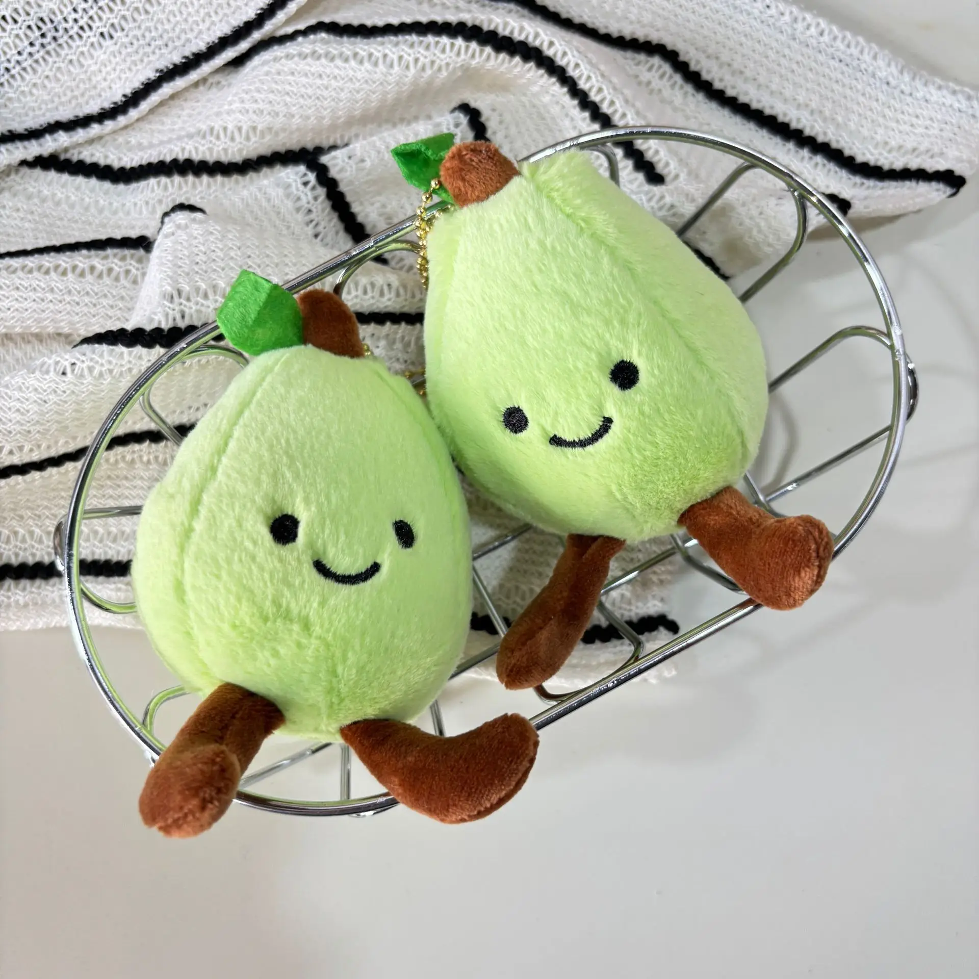 ins Simpatico peluche verde pera frutta bambola ciondolo peluche portachiavi cartone animato frutta giapponese bambola di peluche confezione decorazione regalo carino