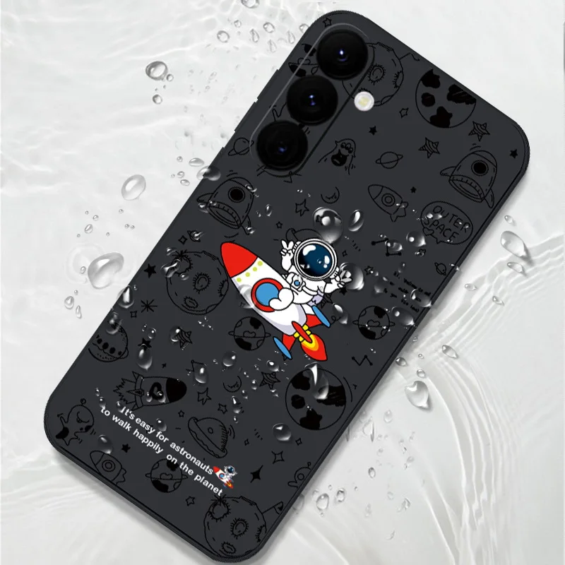Cute Astronaut Pattern Case For Samsung Galaxy S26 S25 S23 S24 Ultra S23 FE A57 A17 A37 A55 A56 A16 A15 5G Soft TPU Phone Cover