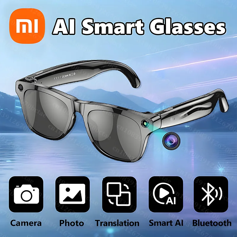 

Xiaomi AI Smart Glasses GPT 6K HD Мини-камера Bluetooth Вызов Голосовой помощник Управление Умные спортивные носимые очки для мужчин и женщин