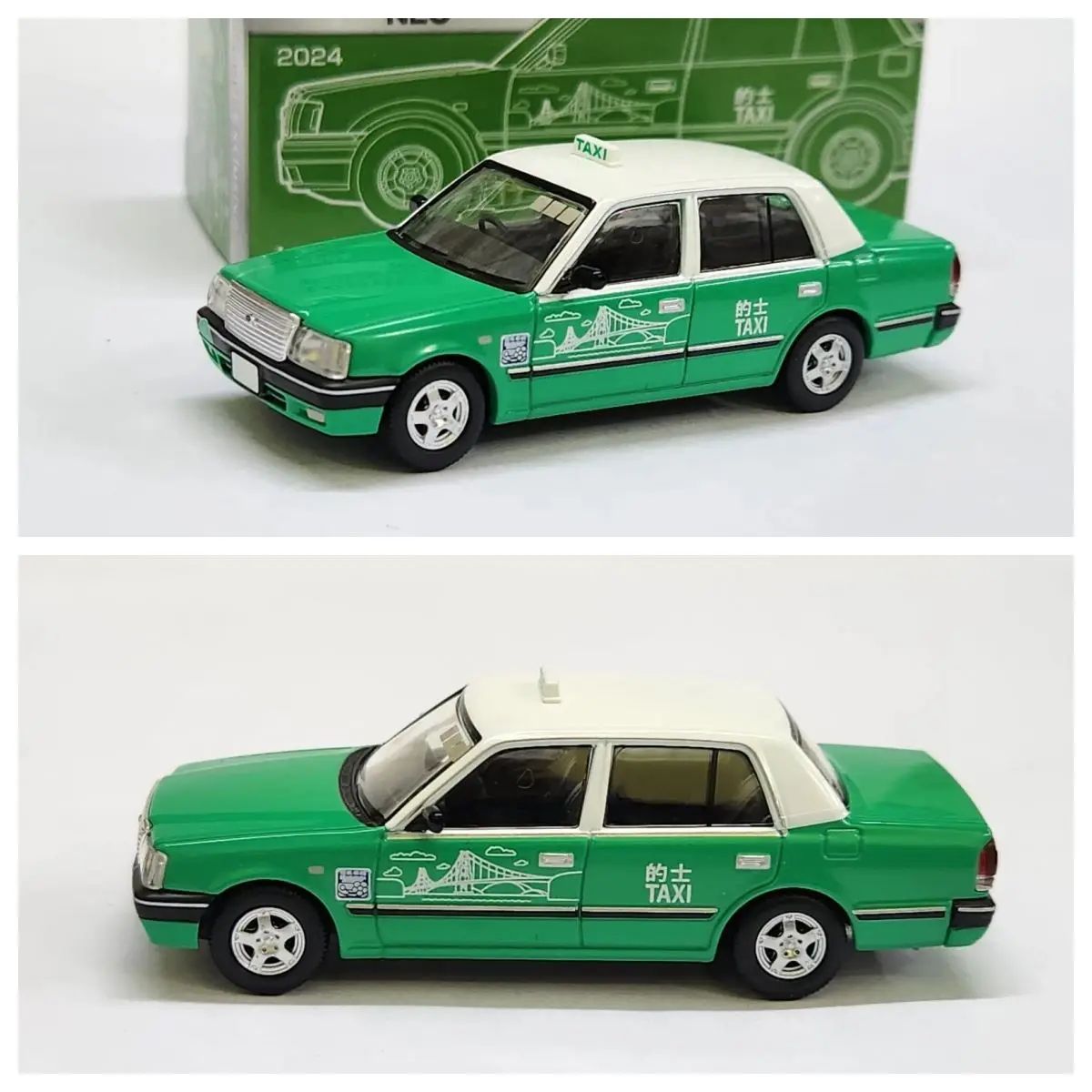 Tomytec Limited Retro Crown Comfortable Hong Kong Taxi New Territories Diecast Model Car Alloy
