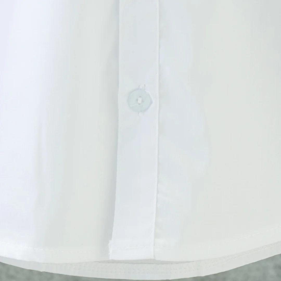 قميص أطفال للربيع والخريف، أبيض نقي، بأكمام طويلة، بلوزة بسيطة للطلاب، ملابس رسمية للطلاب #6