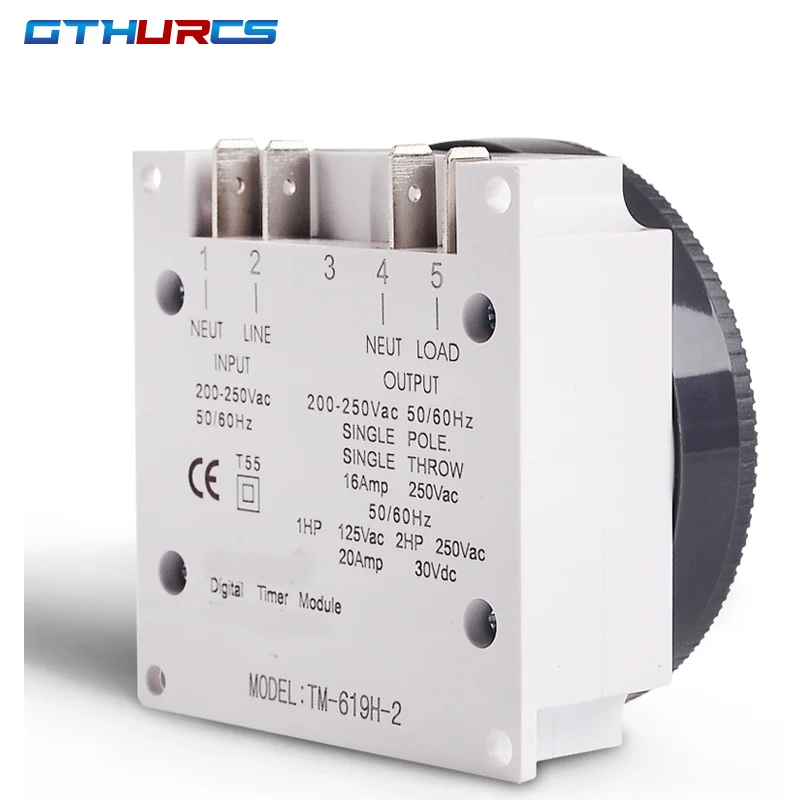 TM619 12VDC 24VDC 110VAC 220VAC 7 Days Weekly Programmable Digital Timer Lighting Switch CN304 LCD 16 ON/OFF Time Relay