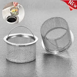 Stainless Steel Sink Filter Bathroom Drain Hair Collector With Pull Rod Fine Mesh Sink Filter Screen Water Pipe Drain Filter