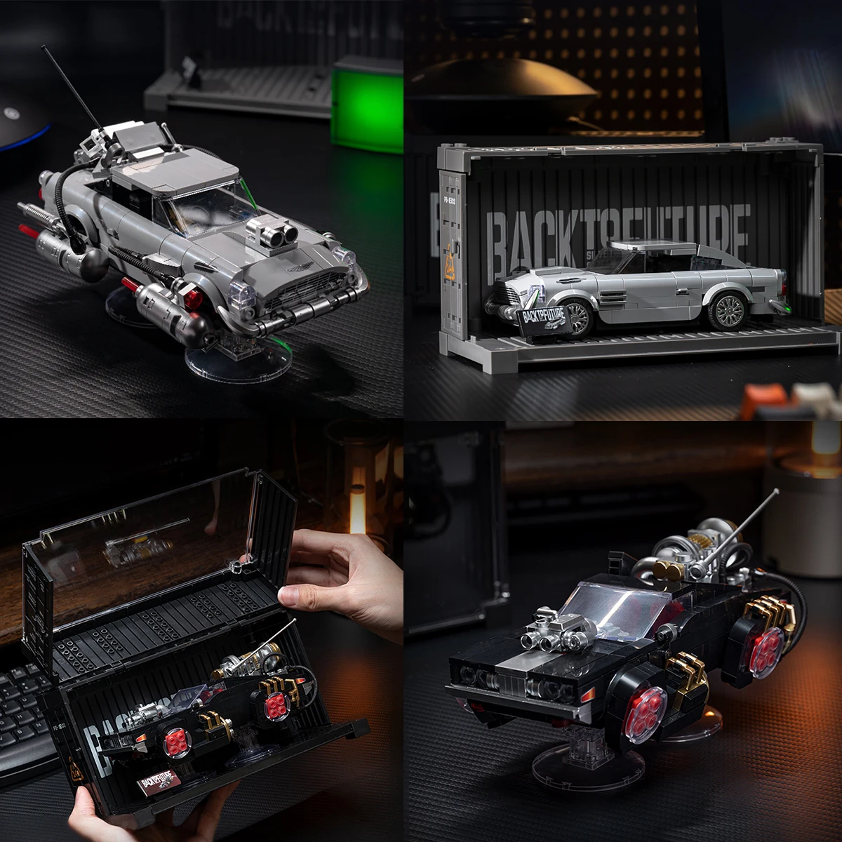 Moc Technic Floating Creative Cyber Car Building Block Set Container Display Box Boys' Toy Christmas Birthday Gift Decorative Ornament Puzzle Shadow Speed Flow Silver Wings