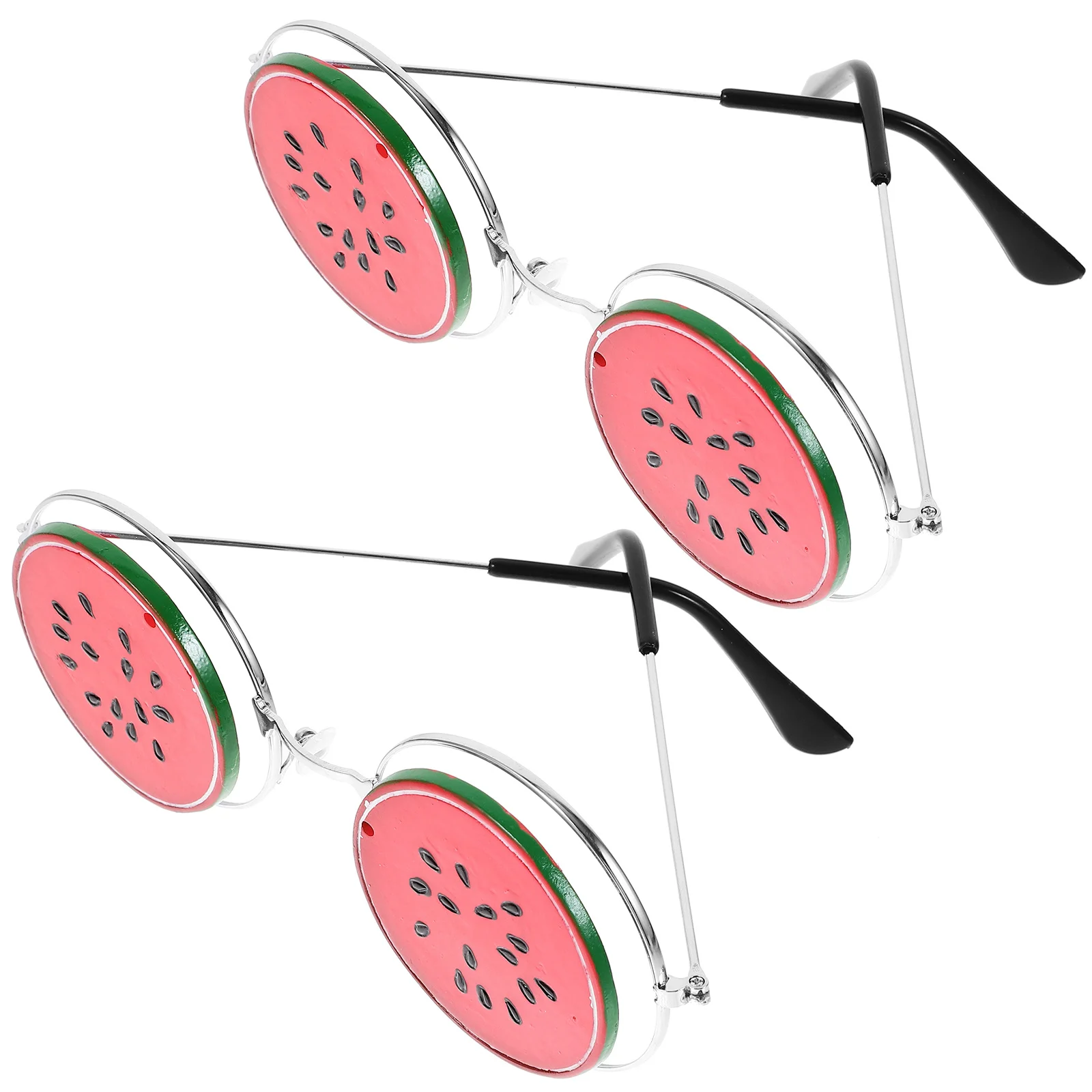 

2 Pcs Glasses Watermelon Shaped Sun Singlasses Sunglass Summer Sunglasses Favor Party Fruit Adult Photo Prop