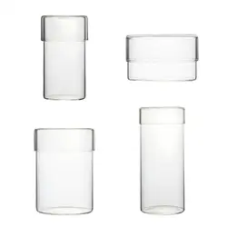 Glass Food Storage Container for Kitchen with Lids Seasoning Spice Jars Pantry Organization Airtight Food Jars Bottle