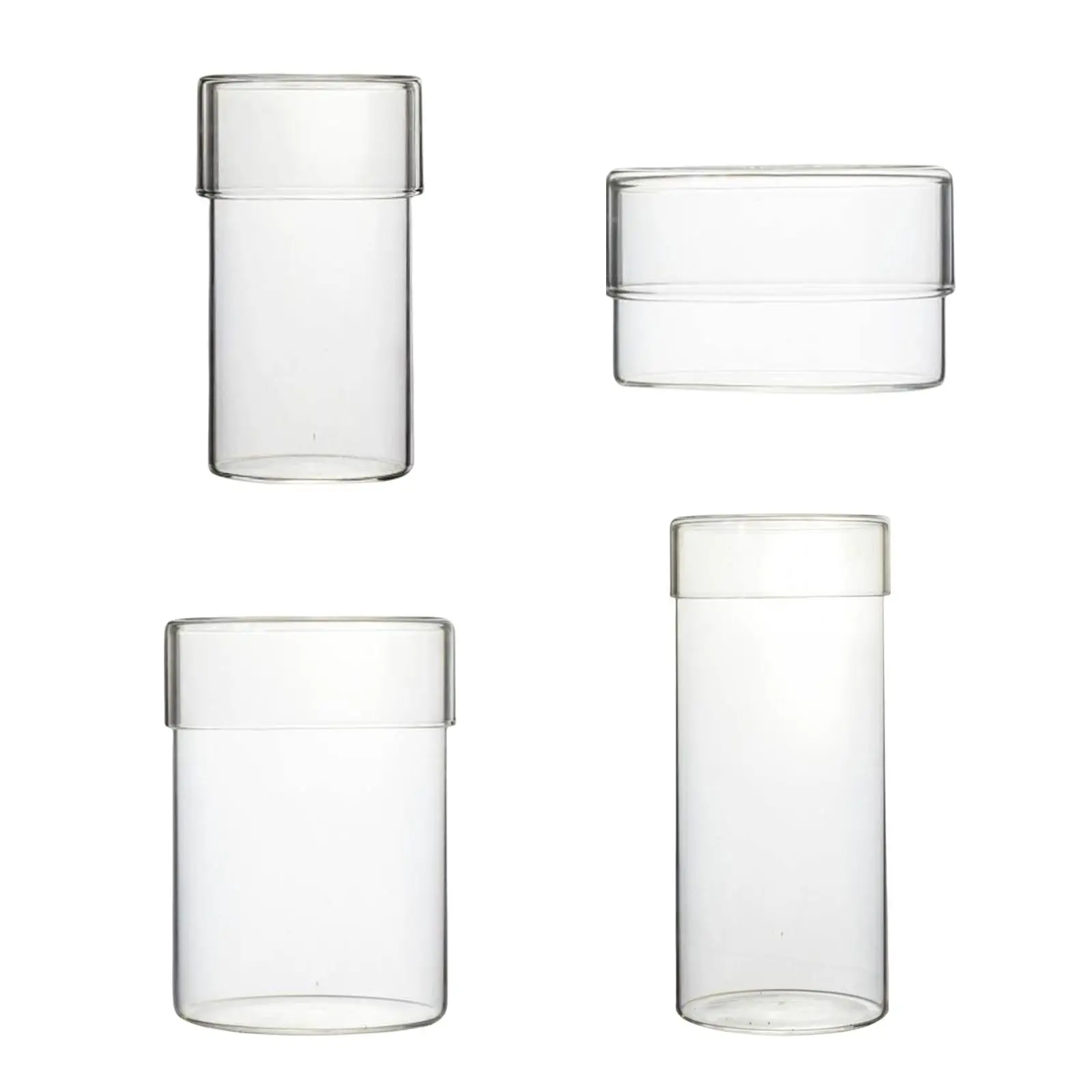 Glass Food Storage Container for Kitchen with Lids Seasoning Spice Jars Pantry Organization Airtight Food Jars Bottle