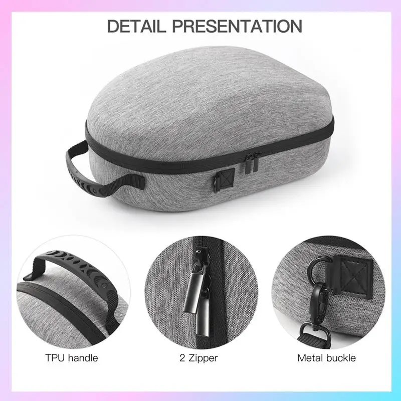 

AB25-For Meta Quest 3 Portable VR Glasses Storage Bag EVA Hard Shell Travel Carrying Case Gray