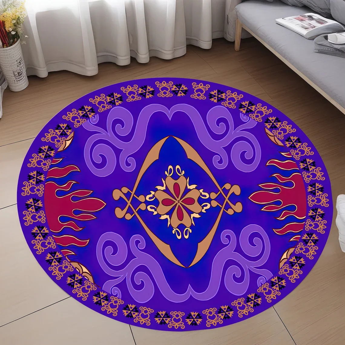 Aladdin Rug, Aladdin Round , Aladdin's Rug, Round Carpet, Magic , Aladdin's and Flying Carpet ,Tale Magic Floor Mat