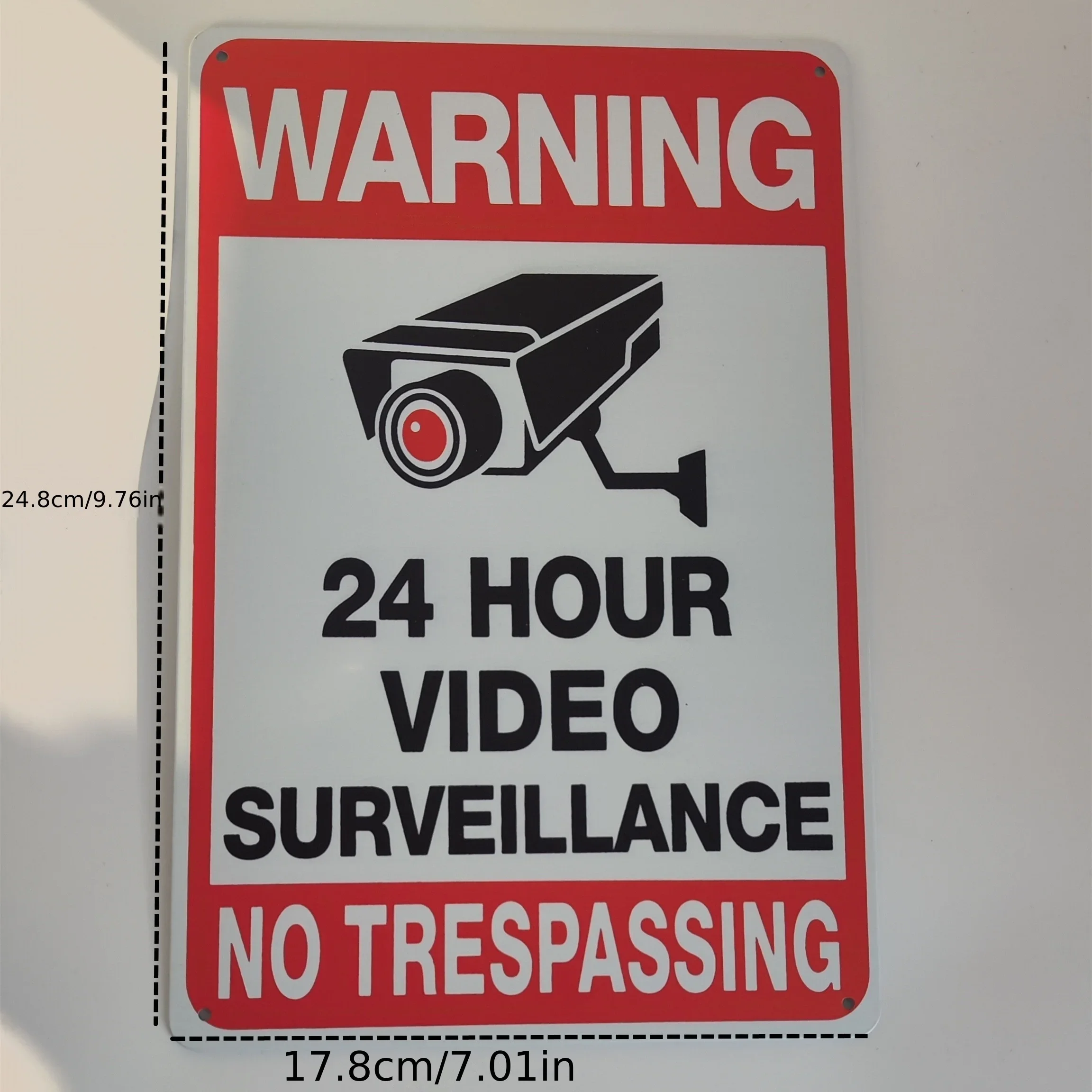 Video Surveillance Sign Warning No Trespassing Home Aluminum Alloy Camera Recording Video Surveillance Home Warning Sign