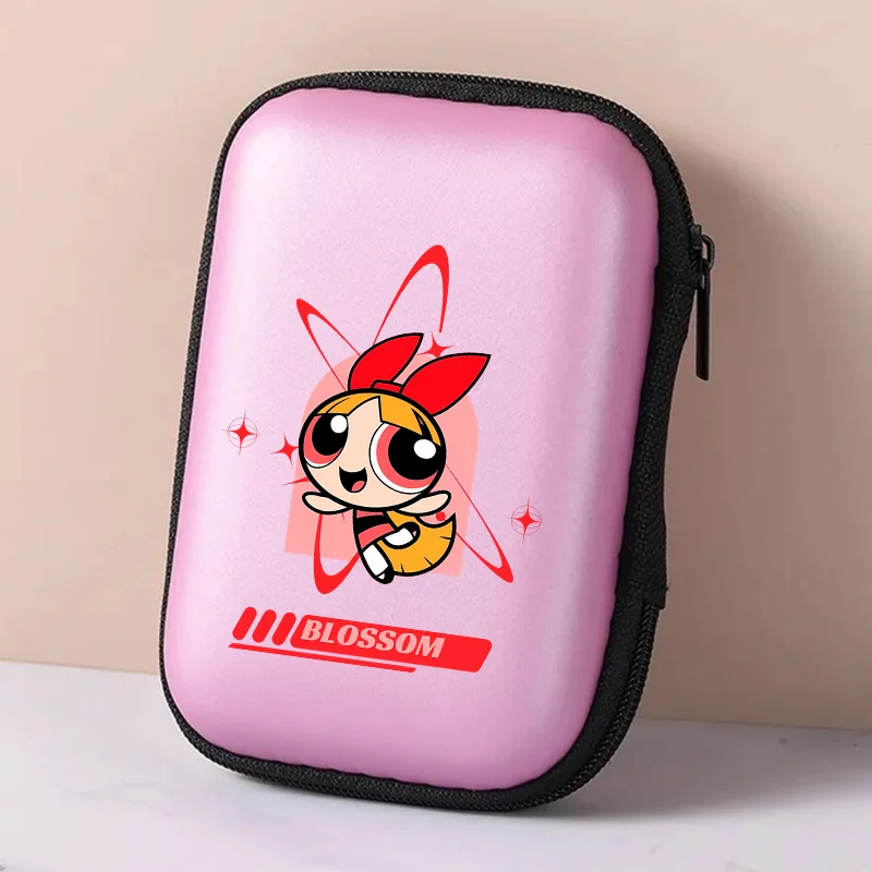 The Powerpuff Girls Data Cable Storage Bag Cute Cartoon Card Storage Box Deck Box Card Organizer Travel Portable Card Case Gift view 4