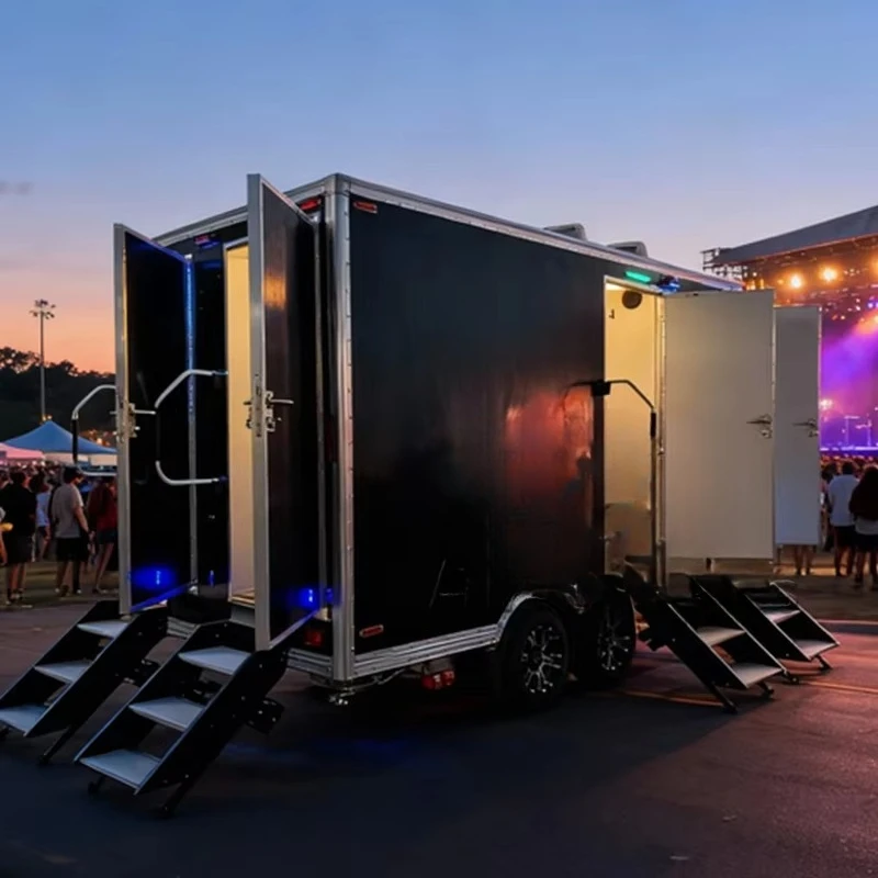 Mobile Restroom Compact Single Stall Save Storage Space Outdoor Beach Party Festival Movable Temporary Public Toilet