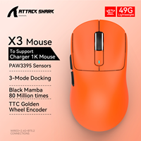 ATTACK SHARK X3 Wireless Mouse Pumpkin Orange Color, PAW3395 1K Returns,Bluetooth Tri-Mode Connection, Macro Gaming Mouse