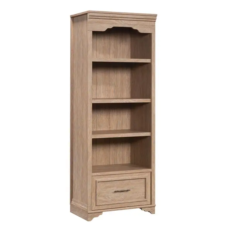 

Brown Finish Bookcase with Drawer - Stylish Storage Solution for Your Home or Office, Perfect for Displaying Books and Decor