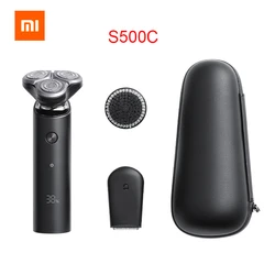 Электробритва Xiaomi Mijia S500/S500C 3 головки, гибкая Бритва для сухого и влажного бритья, моющийся портативный триммер для бороды, Очищение лица 3 в 1