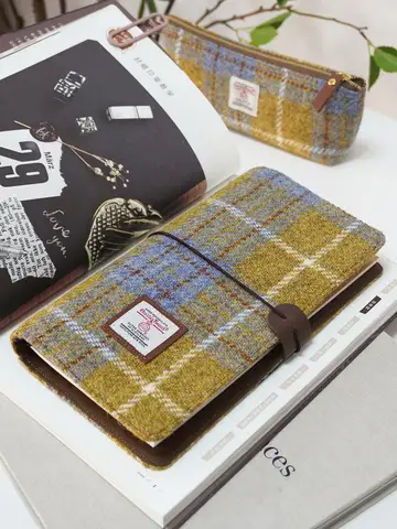 Harris Tweed TN Standard Notebook Vintage Diary Size Portable Travel Journal 22.3X12.8CM