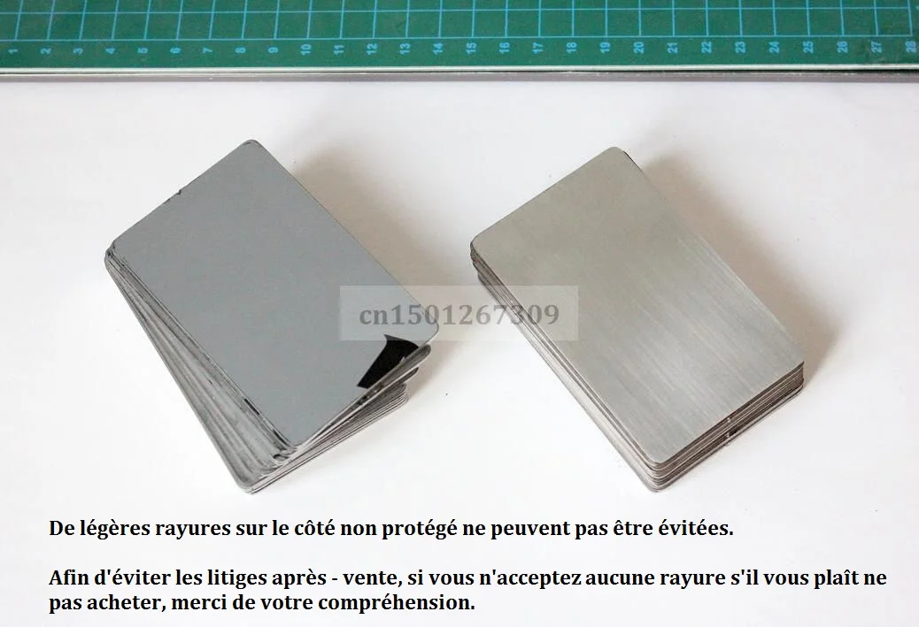 Thick 1mm SINGLE SIDE Mirror Finish Stainless Steel Blank Business Cards